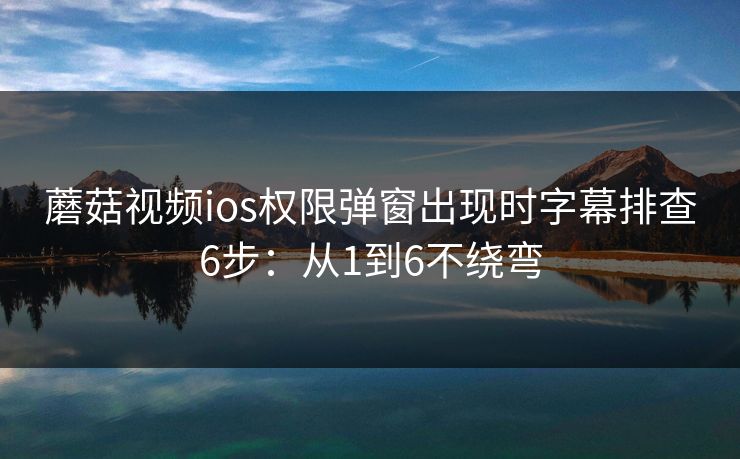 蘑菇视频ios权限弹窗出现时字幕排查6步：从1到6不绕弯