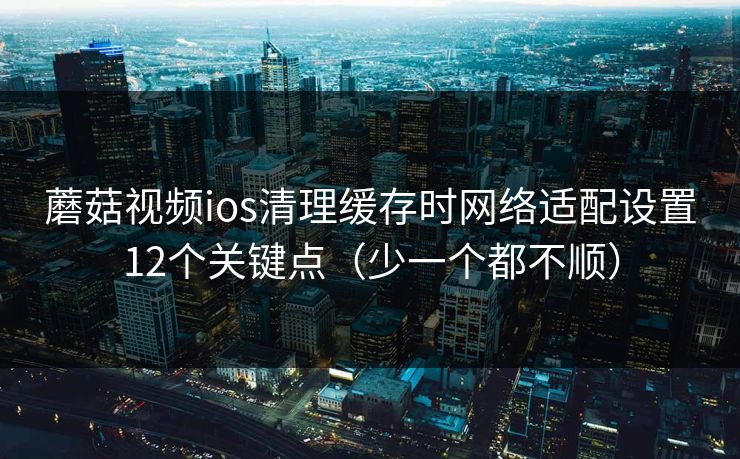 蘑菇视频ios清理缓存时网络适配设置12个关键点（少一个都不顺）