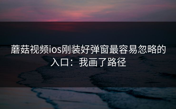 蘑菇视频ios刚装好弹窗最容易忽略的入口：我画了路径